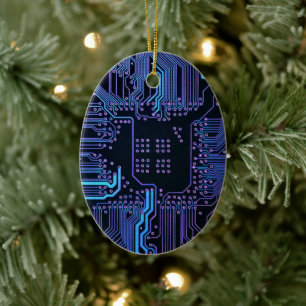 Koel Computerprintplaat Blauw Keramisch Ornament