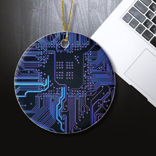 Koel Computerprintplaat Blauw Keramisch Ornament