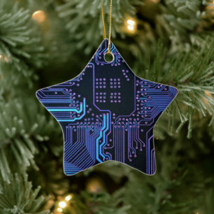 Koel Computerprintplaat Blauw Keramisch Ornament