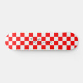 Koel dambord patroon rood skateboard (Horizontaal)