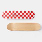 Koel dambord patroon rood skateboard (Horizontaal)