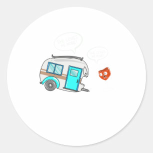 Koel dat ze van me houdt, kamperen en wijn grappig ronde sticker