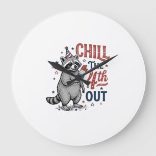 Koel de 4e uit wasbeer patriottisch shirt ontwerp grote klok