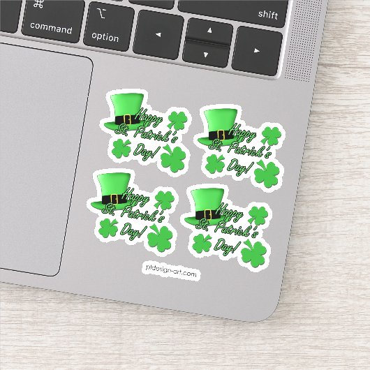 Koel de leuke groene top die Shamrocks St. Patrick Sticker (Detail)