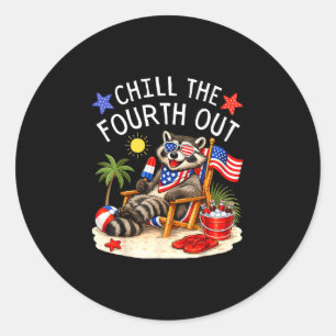 Koel de vierde uit 4 juli patriottische wilde ronde sticker