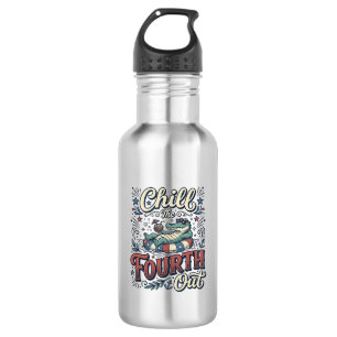 Koel de vierde uit Alligator Patriottisch T-shirt Waterfles