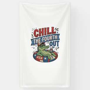 Koel de vierde uit grappige alligator zomer shirt spandoek