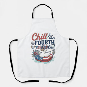 Koel de vierde uit patriottische eend vector shirt schort