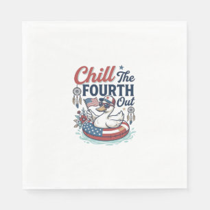 Koel de vierde uit patriottische eend vector shirt servet