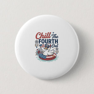 Koel De Vierde Uit Patriottische Eend Vector T-shi Ronde Button 5,7 Cm