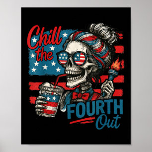 Koel de vierde uit skelet grappig patriottisch 4de poster
