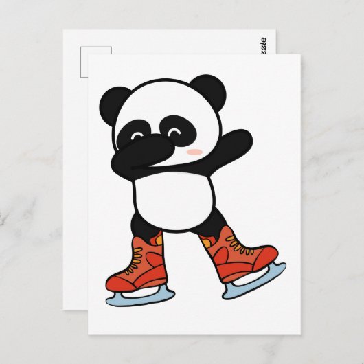 Koel deabbing Panda op ijskast Schaats Briefkaart (Voorkant / Achterkant)