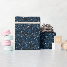 Koel denimblauw fijne glitterpatroon