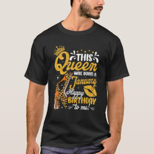 Koel Deze koningin werd geboren in januari Leopard T-shirt