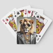 Koel dier met een leren jas en zonnebril pokerkaarten (Achterkant)