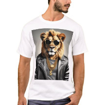 Koel dier met zonnebril en een leren jas