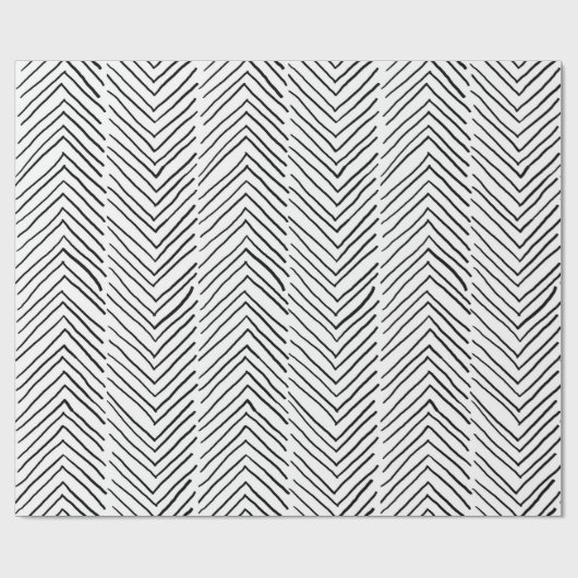 Koel Doodle Handmade Herringbone Boho Minimal Cadeaupapier (Vlak)