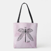 Koel Dragonfly Cottcore Roze Monogram Canvas tas (Achterkant)