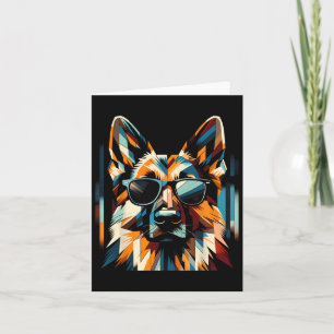 Koel Duitse Herdershond Cubisme Kunststijl Kerstmi Kaart