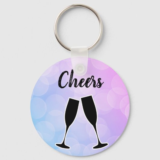 Koel een geweldig Trendy-Paars met jouw naam Sleutelhanger (Voorkant)