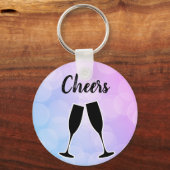 Koel een geweldig Trendy-Paars met jouw naam Sleutelhanger (Voorkant)