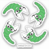 Koel een nerdy caterler met een bril sticker (Voorkant)