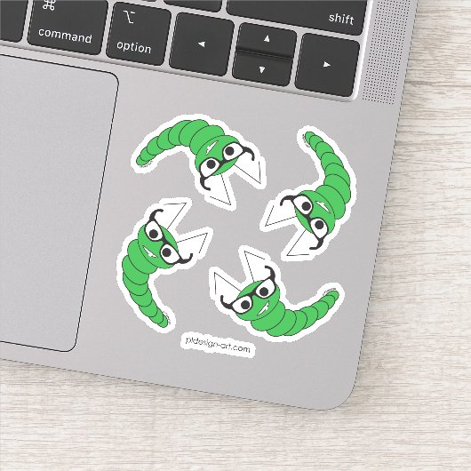 Koel een nerdy caterler met een bril sticker (Detail)