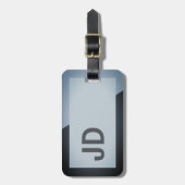 Koel Eenvoudig Donker Geometrisch Vet Monogram Bagagelabel (Voorkant verticaal)