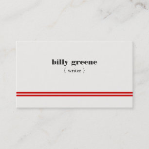 Koel Eenvoudig Modern Wit Professioneel Rood Strep Visitekaartje