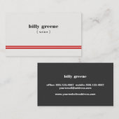 Koel Eenvoudig Modern Wit Professioneel Rood Strep Visitekaartje (Voorkant / Achterkant)