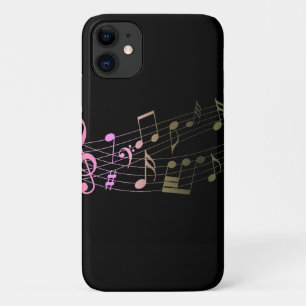 Koel Eenvoudige zwarte magische regenboog-Muziekno iPhone 11 Hoesje