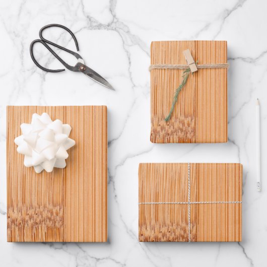 Koel elegant lichtbruin bamboehout inpakpapier vel (Voorkant)