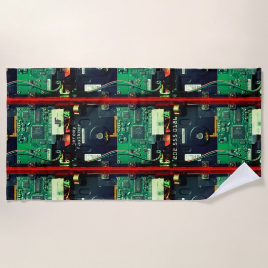 Koel elektronisch printplaat robotachtig gedrukte  strandlaken (Voorkant)