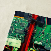 Koel elektronisch printplaat robotachtig gedrukte  strandlaken (In situ)