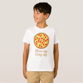 Koel elke dag een leuke pizza dag je aangepaste te t-shirt (Voorkant volledig)