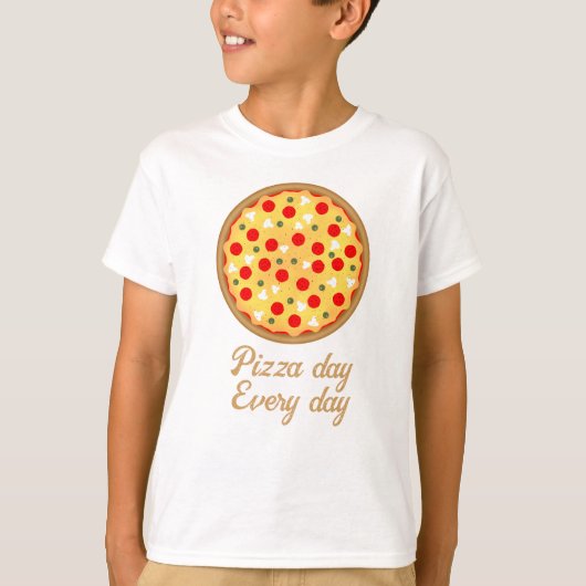 Koel elke dag een leuke pizza dag je aangepaste te t-shirt (Voorkant)