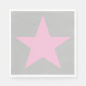 Koel en Funky Roze en Gray Star Servet (Voorkant)