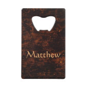 Koel en geweldig Fiery Bronze Kredietkaart Flessenopener (Voorkant)