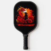 Koel en kleurrijke Samurai Warrior met draak Pickleball Paddle (Voorkant)