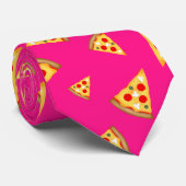 Koel en leuke pizza snijdt patroon hete roze stropdas (Opgerold)