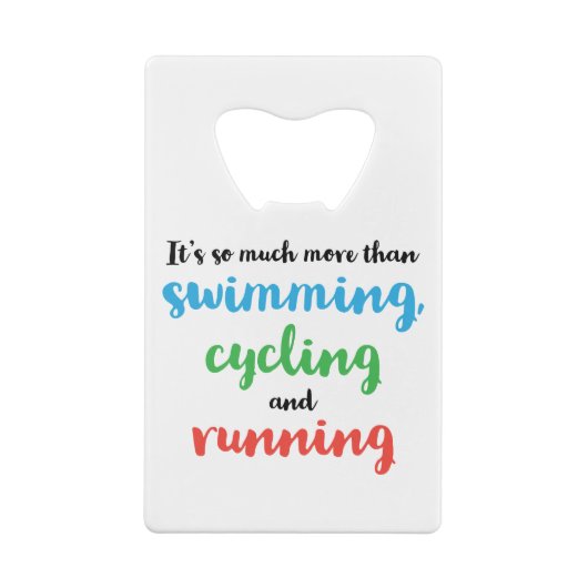 Koel- en origineel Triathlon-ontwerp voor triatlet Kredietkaart Flessenopener (Achterkant)