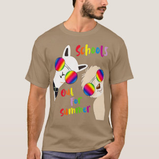 Koel en zonnebrillen Llama-scholen uit voor summ T-shirt
