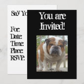 Koel English Bulldog Invitation Birthday of Any Oc Kaart (Voorkant / Achterkant)