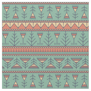 Koel Etnisch patroon Turquoise achtergrond Trendy Stof