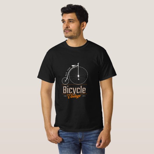 Koel fiets 40th voor hem zwart T-shirt (Voorkant volledig)