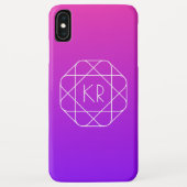 Koel Geometrisch Monogram | Magenta Paars Violet Case-Mate iPhone Case (Achterkant)