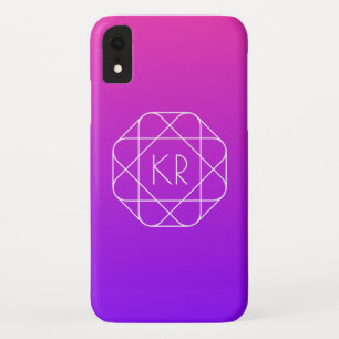 Koel Geometrisch Monogram   Magenta Paars Violet iPhone XR Hoesje