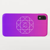 Koel Geometrisch Monogram | Magenta Paars Violet Case-Mate iPhone Case (Achterkant (horizontaal))