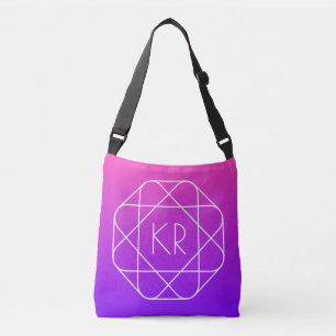 Koel Geometrisch Monogram Magenta Paars Violet Crossbody Tas