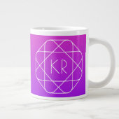 Koel Geometrisch Monogram | Magenta Paars Violet Extra Grote Beker (Rechts)